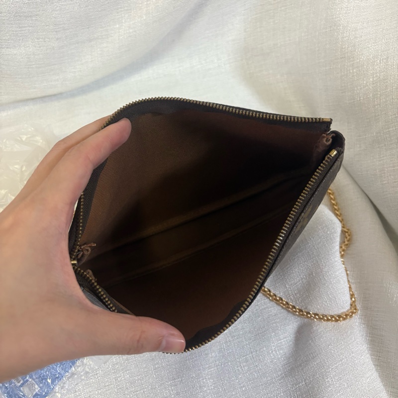 LV經典老花Monogram Pochette麻將包 單肩包-8