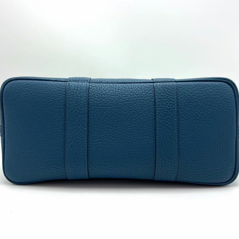 ️HERMES 帆布拼皮花園30手提包 30*21*14 99新配件塵袋購證吊牌-3