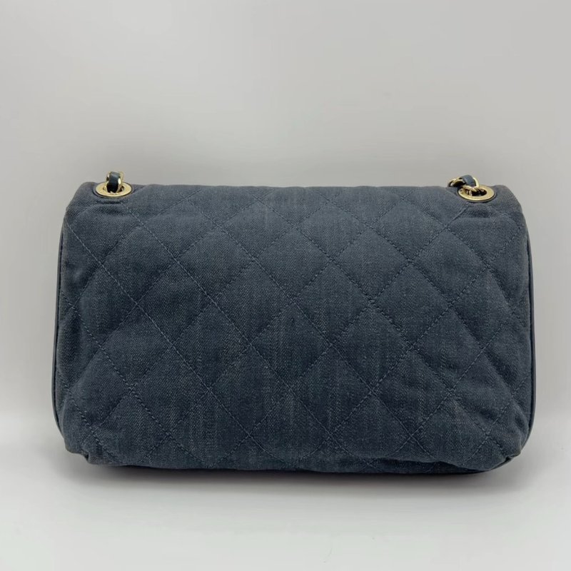 ️CHANEL 丹寧牛仔cf肩背斜背鏈條包 29*15*9 98新配件塵袋-5