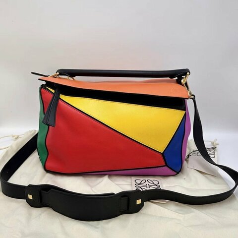 ️LOEWE 十週年多色典藏系列puzzle手提肩背斜背包 28*18*12 98新配件塵袋