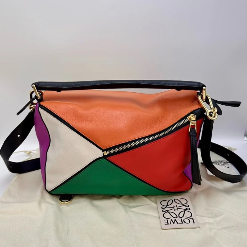 ️LOEWE 十週年多色典藏系列puzzle手提肩背斜背包 28*18*12 98新配件塵袋-5