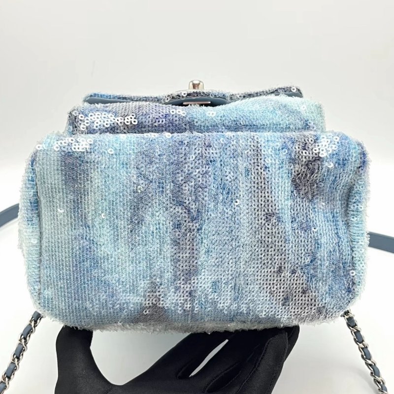 ️CHANEL 亮片雲朵漸變銀扣後背包18*21*10 98新配件塵袋-3