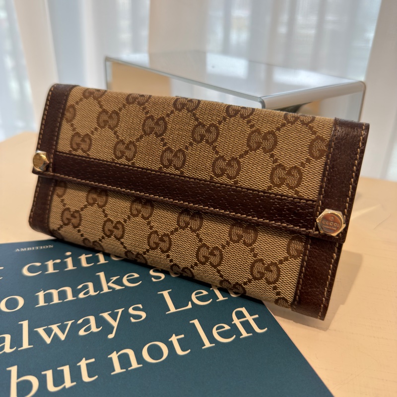 Gucci 老花長夾🤎中古品相好🤎-0