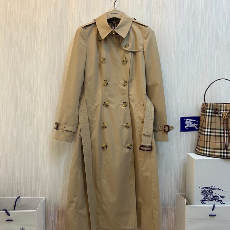 BURBERRY英國蜜色長風衣UK8-5