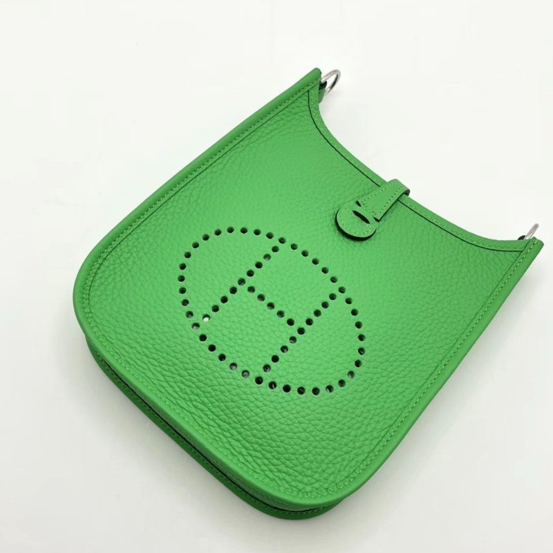 HERMES 漫畫綠銀扣伊芙琳mini 18*20*5.5 全新閒置配件盒子塵袋購證吊牌-2