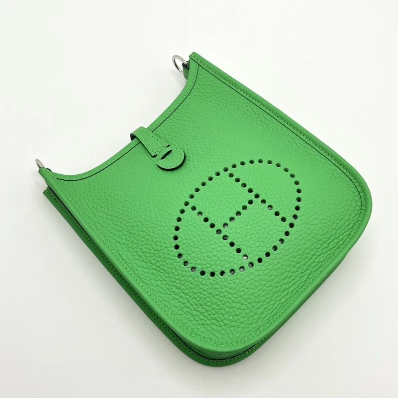 HERMES 漫畫綠銀扣伊芙琳mini 18*20*5.5 全新閒置配件盒子塵袋購證吊牌-4