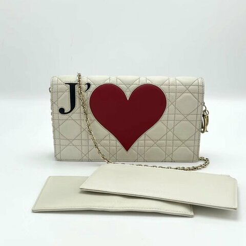 DIOR 白金情人節限定三合一woc肩背斜背鏈條包 21.5*13*3 98新配件塵袋