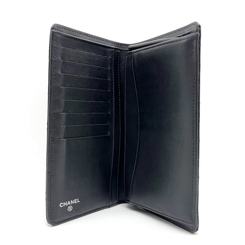 CHANEL soblack漆皮折疊長款錢包18.5*9.5*2.5 98新配件塵袋-1
