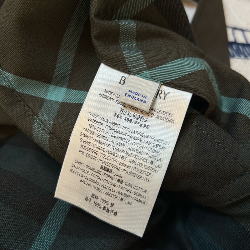 BURBERRY英國深棕色格紋馬術騎士雙面穿風衣UK2-8