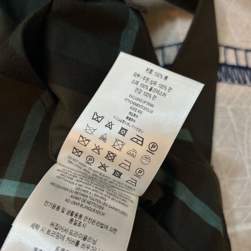 BURBERRY英國深棕色格紋馬術騎士雙面穿風衣UK2-10