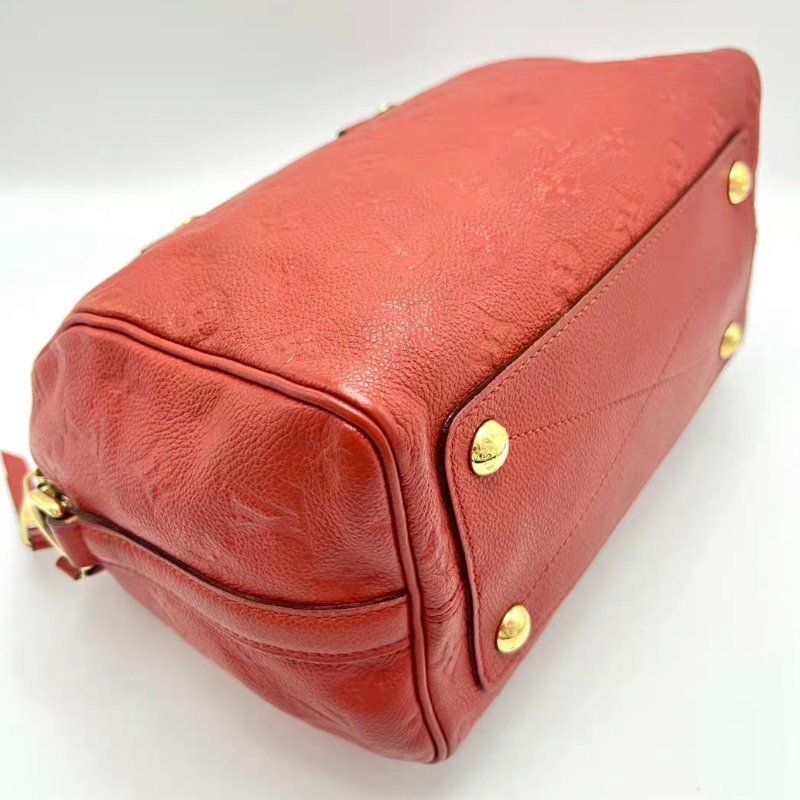LV 紅色全皮speedy25手提肩背包 25*17*15 98新配件塵袋-4