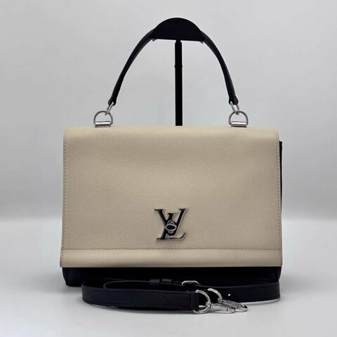 LV 拼色全皮Lock me中號肩背斜背包28*20*10 98新配件塵袋