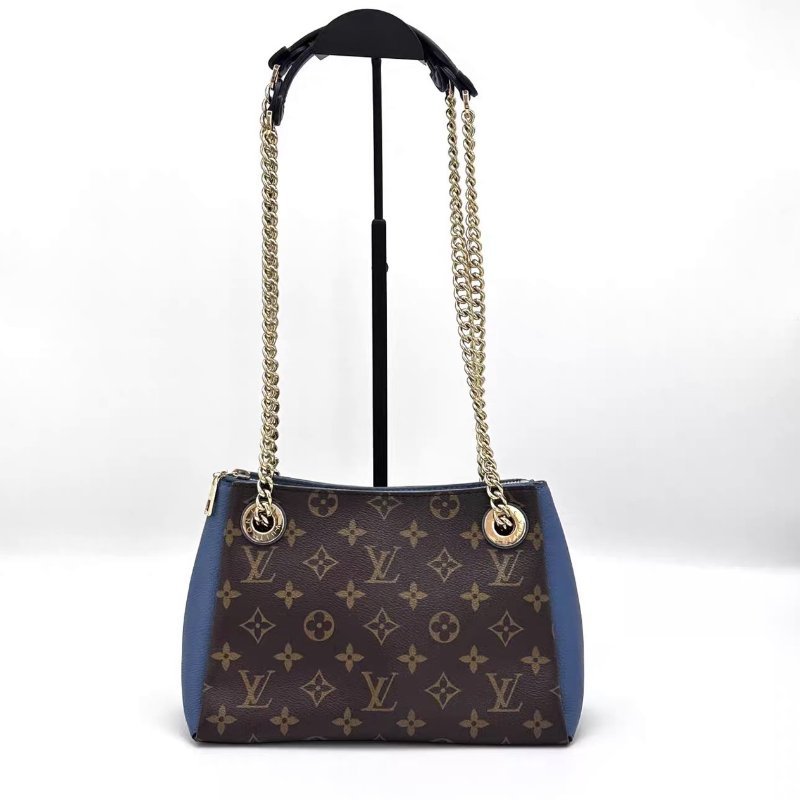 LV 老花拼色Surene BB 肩背斜背包 芯片款 24*17*5 98新配件塵袋-0