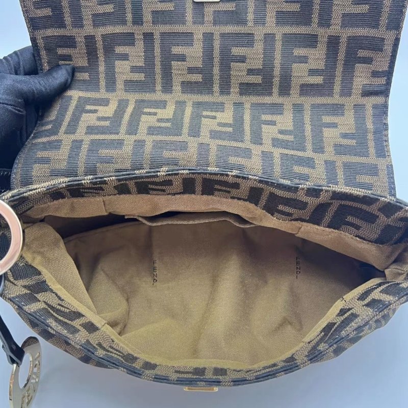 FENDI 雙F老花磁吸開合元寶腋下包32*16*5 98新配件塵袋-1