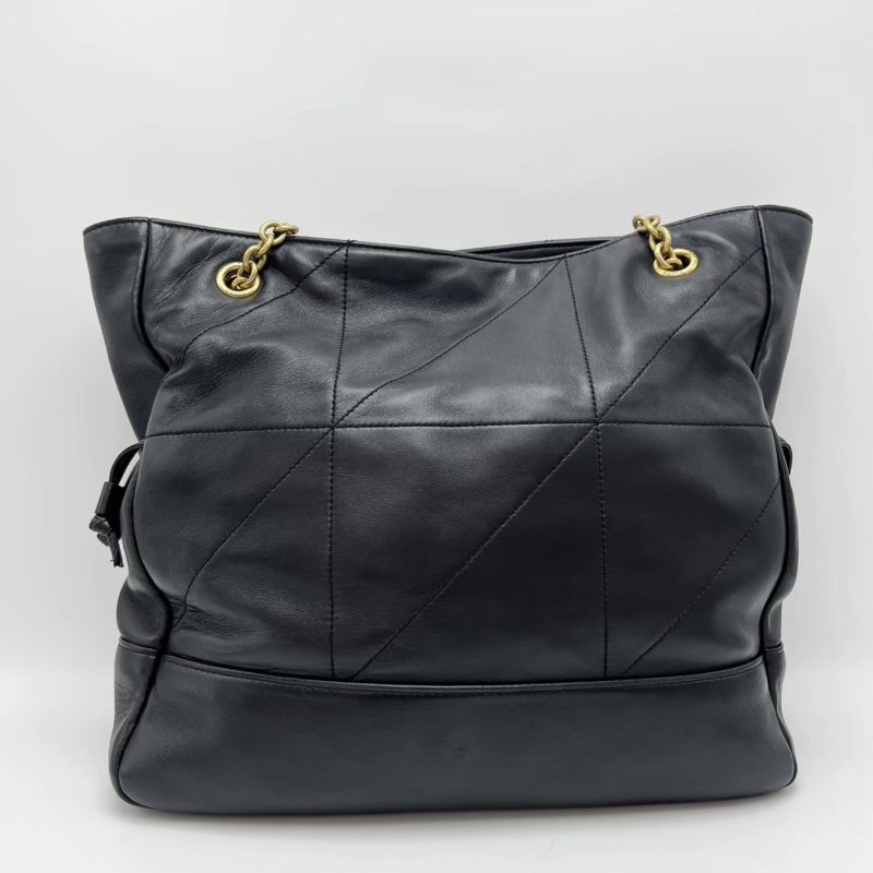 YSL 新款黑金羊皮福袋托特子母肩背斜背包 30*28*8 98新配件購證塵袋-5