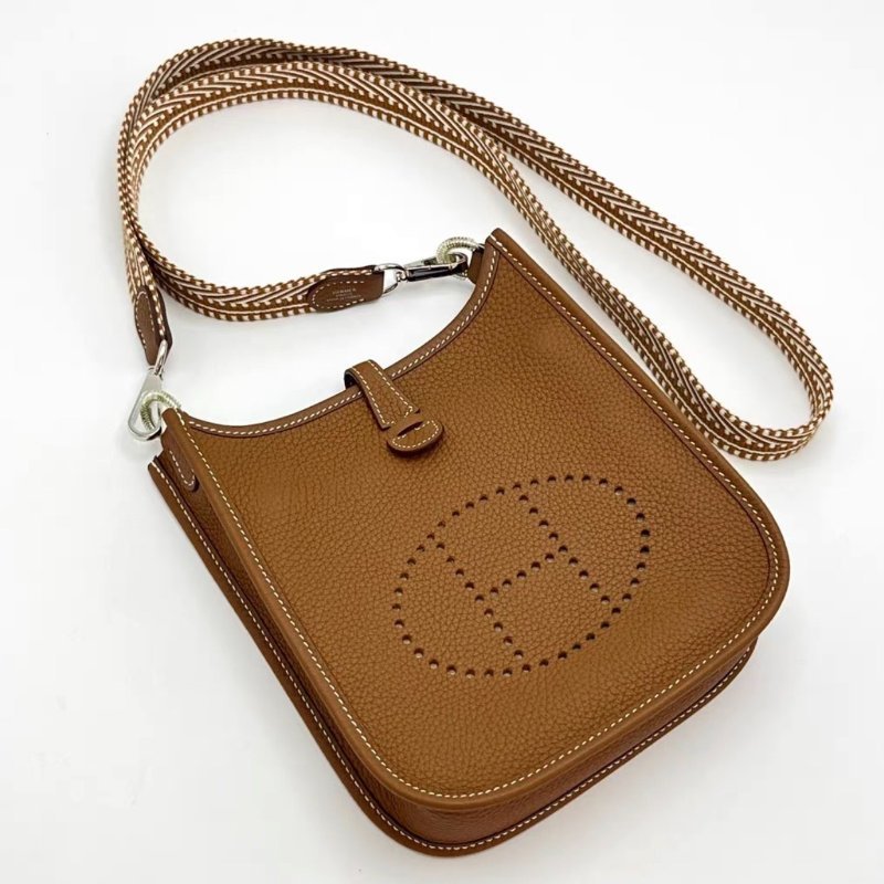HERMES 金棕銀 mini伊芙琳肩背斜背包18*19.5*5.5 98新配件盒子塵袋購證-4