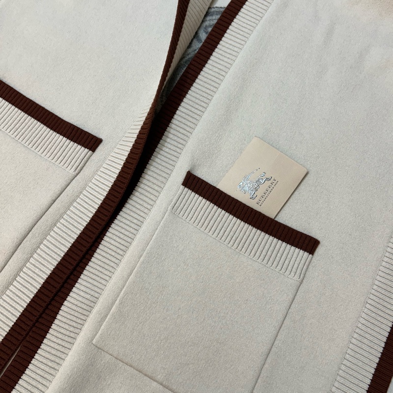 BURBERRY英國帆布色徽標圖案連帽披肩-4