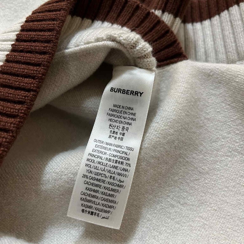 BURBERRY英國帆布色徽標圖案連帽披肩-10