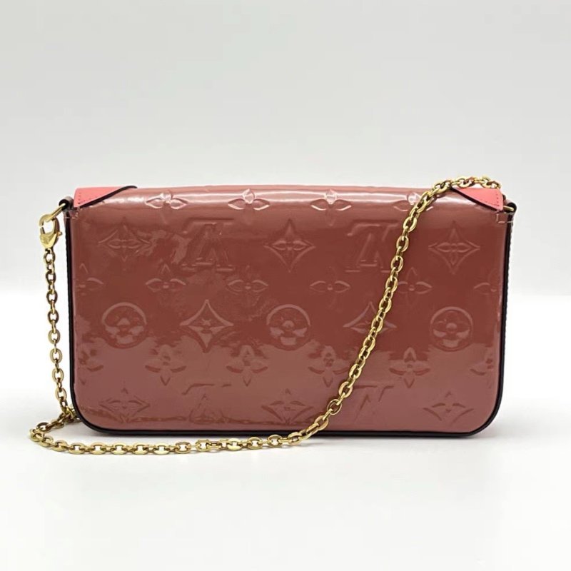 LV 狗年限量粉色漆皮二合一肩背斜背包21*11.5*3 98新配件盒子塵袋-5