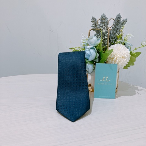 TK1879 愛馬仕深藍H字花紋領呔Hermes Faconnee H Tie Slik Marine