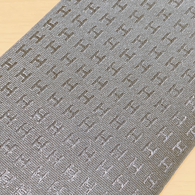 TK1879 愛馬仕深藍H字花紋領呔Hermes Faconnee H Tie Slik Marine-3