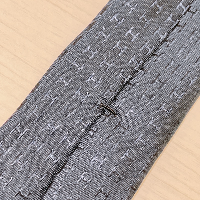 TK1879 愛馬仕深藍H字花紋領呔Hermes Faconnee H Tie Slik Marine-14