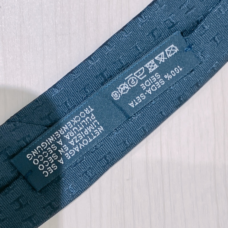 TK1879 愛馬仕深藍H字花紋領呔Hermes Faconnee H Tie Slik Marine-21
