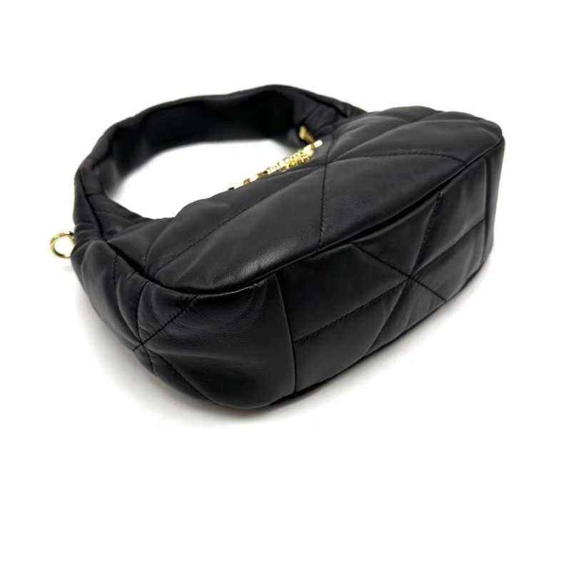 PRADA 新款黑金羊皮hobo肩背腋下包21*13*7 98新配件塵袋-2