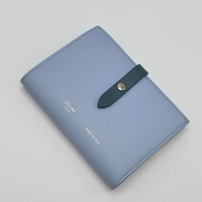 CELINE 藍色按扣折疊錢包14*10*2 98新配件塵袋-3