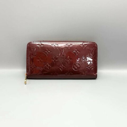 LV 漆皮壓花拉鍊開合長款錢包 19*10*2 98新配件塵袋