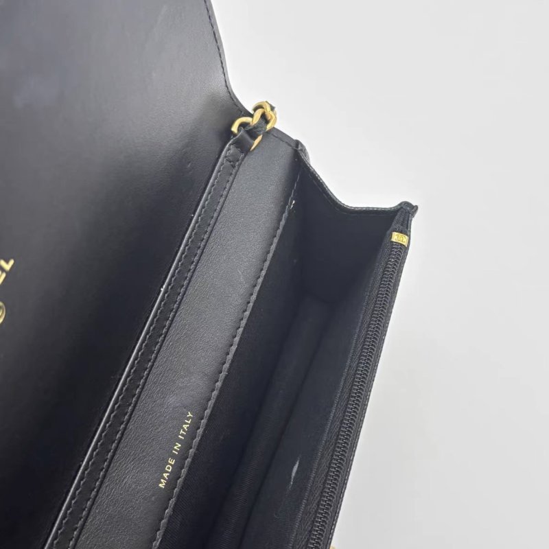 CHANEL 23K黑金包山茶長款WOC肩背腋下22*11*4 全新閒置配件盒子塵袋購證-1
