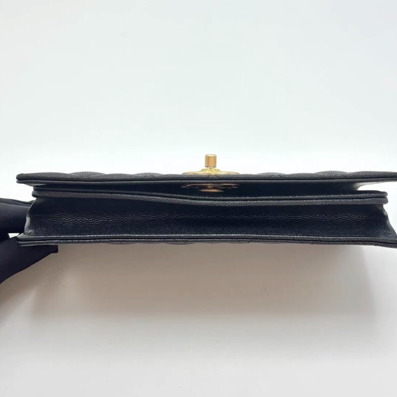 CHANEL 23K黑金包山茶長款WOC肩背腋下22*11*4 全新閒置配件盒子塵袋購證-3