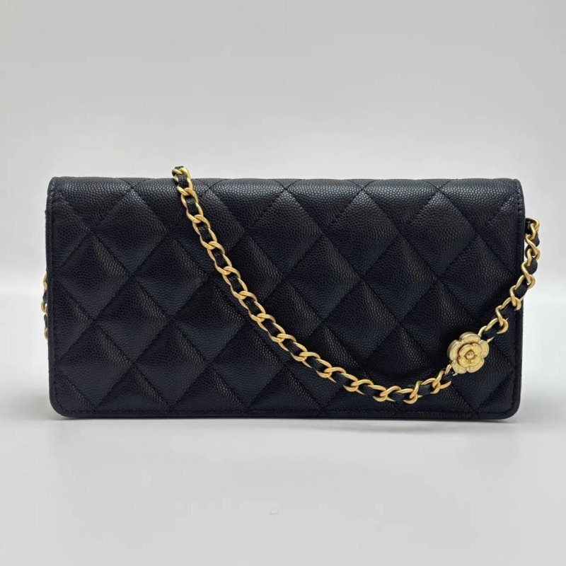 CHANEL 23K黑金包山茶長款WOC肩背腋下22*11*4 全新閒置配件盒子塵袋購證-5