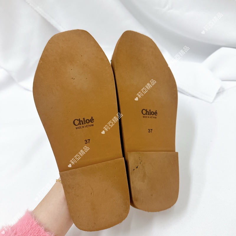 莉亞精品♡ Chloe 涼鞋黑字#37 二手美鞋-10