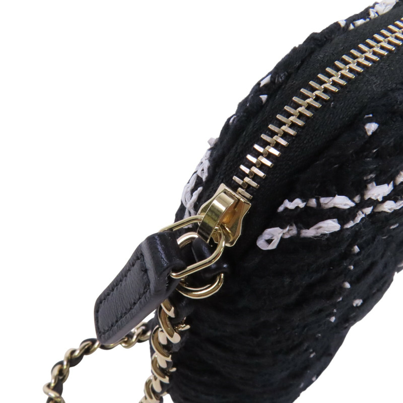 CHANEL 斜紋軟呢Chain Shoulder Bag金扣鏈帶肩背袋-8