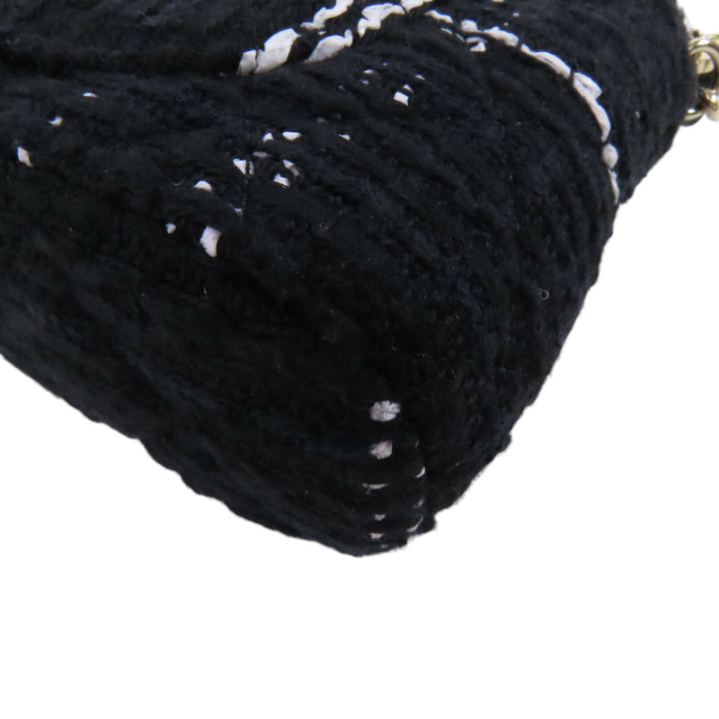 CHANEL 斜紋軟呢Chain Shoulder Bag金扣鏈帶肩背袋-13