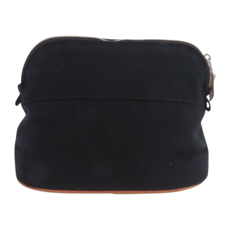 HERMES 帆布Bolide Pouch銀扣手拿包-1