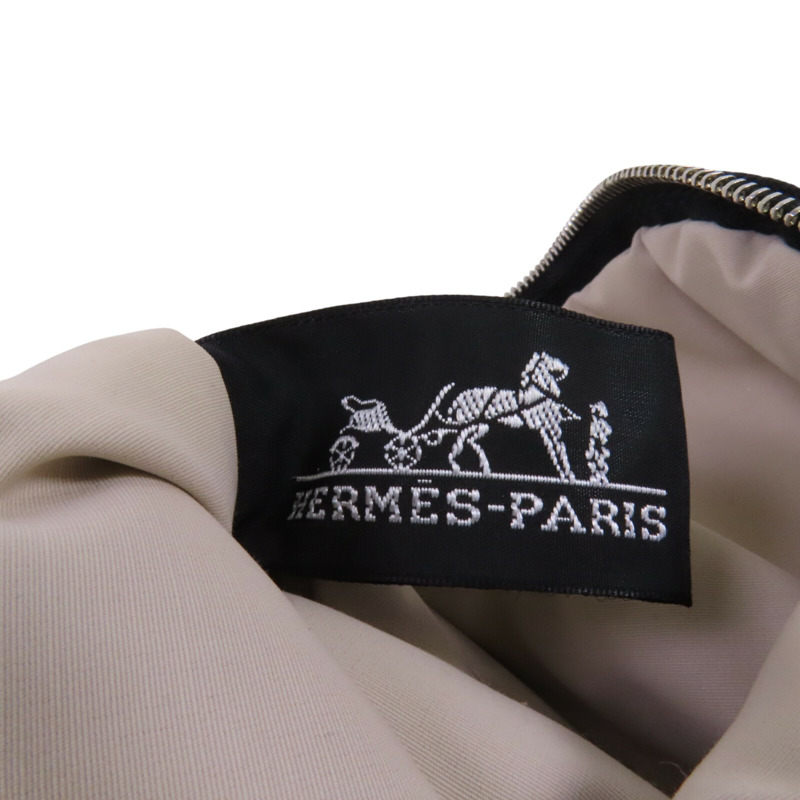 HERMES 帆布Bolide Pouch銀扣手拿包-5