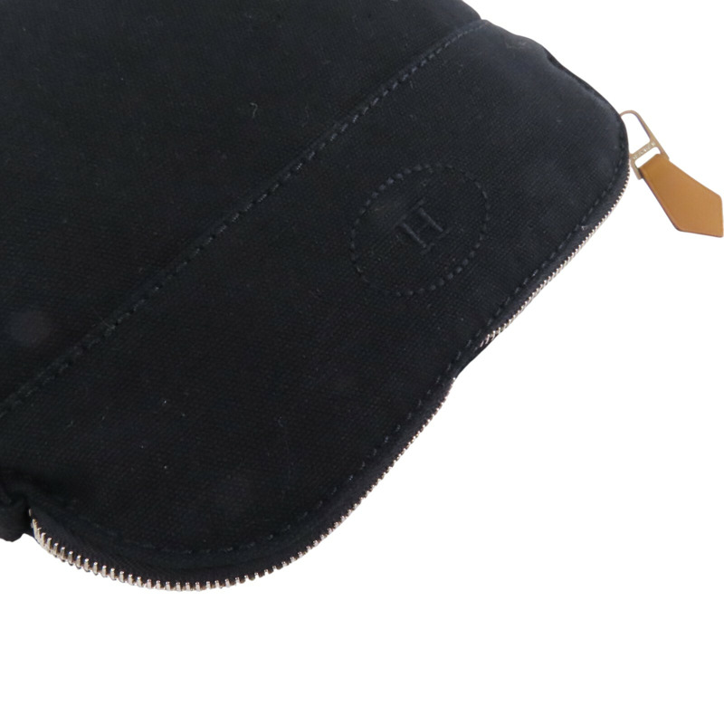 HERMES 帆布Bolide Pouch銀扣手拿包-7