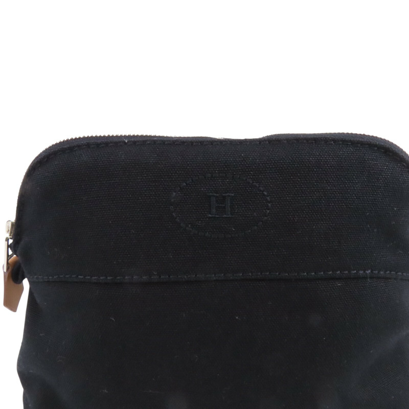 HERMES 帆布Bolide Pouch銀扣手拿包-8