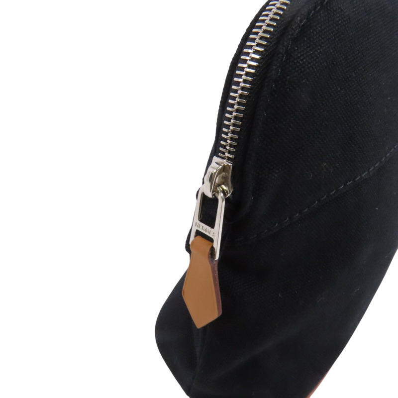 HERMES 帆布Bolide Pouch銀扣手拿包-14
