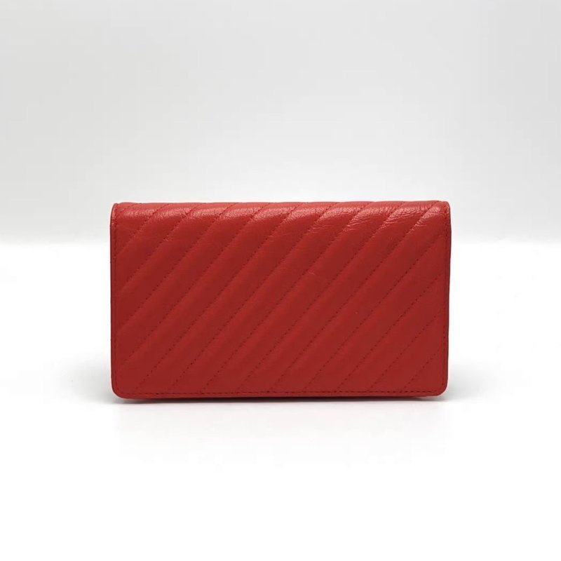 CHANEL 紅金外縫線折疊開合長款錢包18*10*2 98新配件盒子塵袋保卡-4
