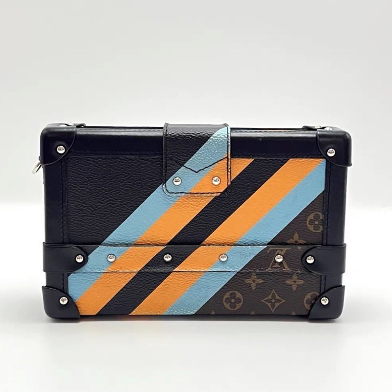 LV 限定條紋老花硬盒子肩背斜背包19*12*5 98新配件塵袋-5