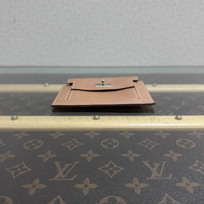 HERMES 雀木色銀扣Kellypocket短款錢包13*10 98新配件盒子塵袋-3