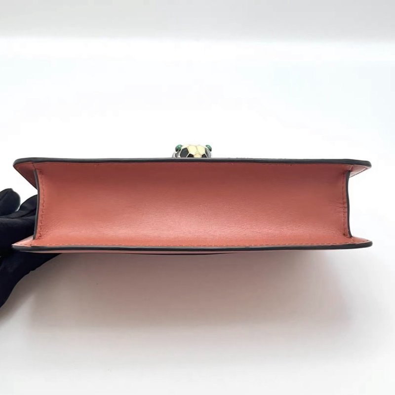 BVLGARI 橘色 Serpenti Forever蛇頭肩背斜背包22*13*5 98新配件塵袋鏡子保卡-3