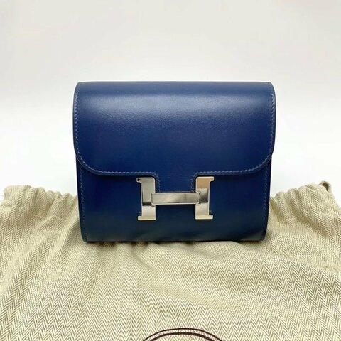 HERMES 銀扣康康錢包13*11*3 98新配件塵袋