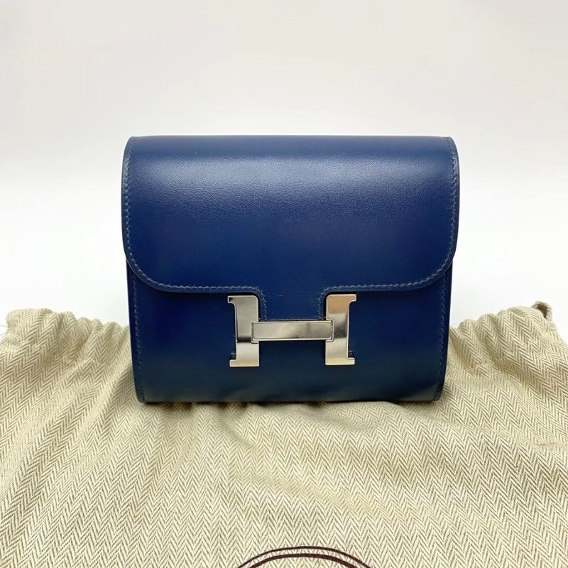 HERMES 銀扣康康錢包13*11*3 98新配件塵袋-0