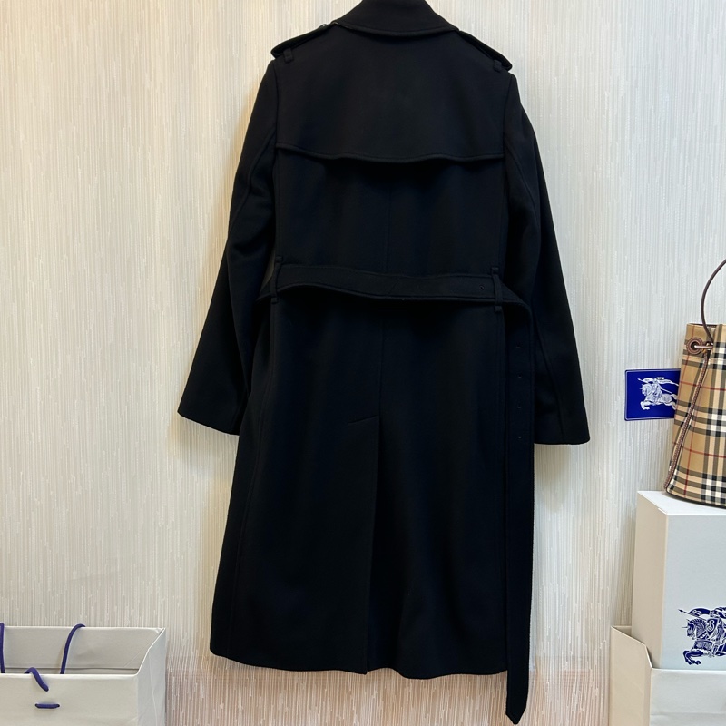BURBERRY英國黑色羊絨大衣UK4-4