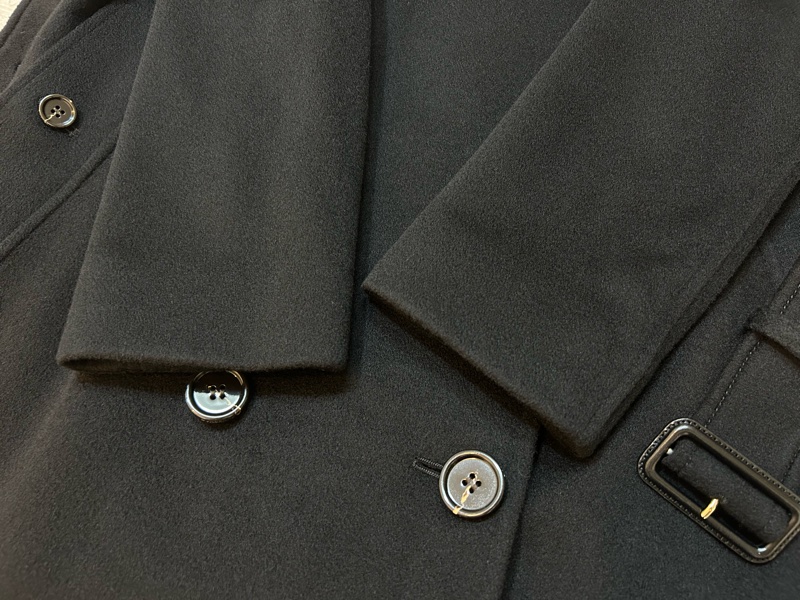 BURBERRY英國黑色羊絨大衣UK4-5
