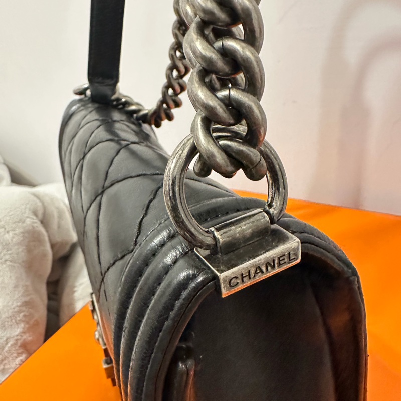 Chanel leboy 銀25公分-黑色-6
